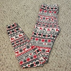 Fleece Christmas Leggings